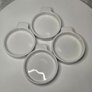 Set of Four White Handled Dipping Creame Brula Serving Dishes [ Read Details ]